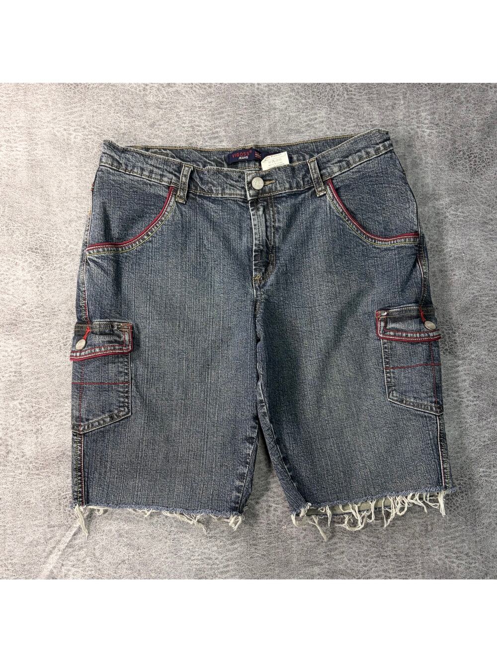 Y2k Vigoss Cargo Distressed Denim Shorts